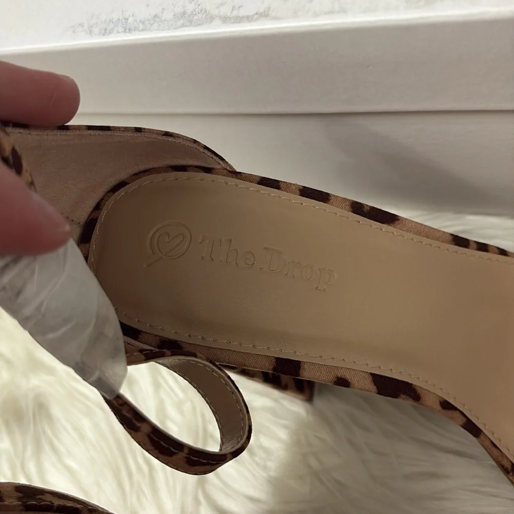 NEW In Box From Amazon The Drop Rebecca Leopard Print Block Heels Ankle 10